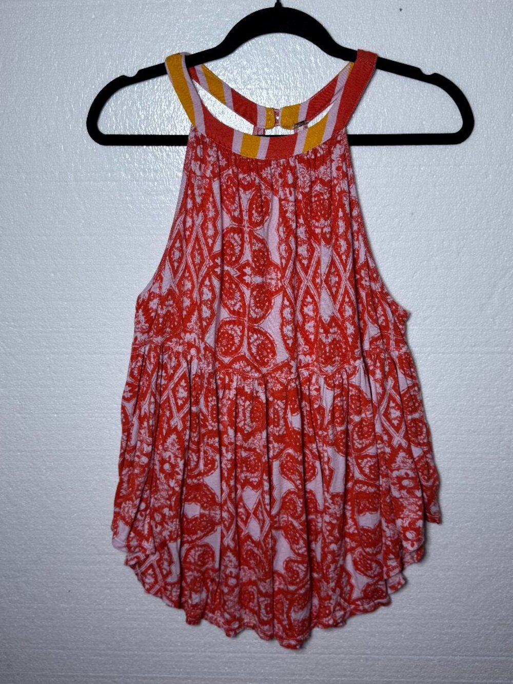 Free People Womens Size Small Mimi Halter Tunic Top Linen Blend Swing Sleeveless